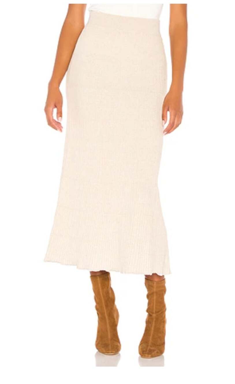 Free People Boho Shine Bright Ribbed Shimmer Skirt NWT XS